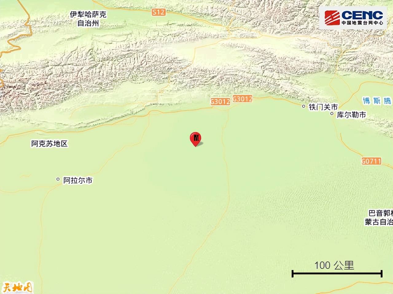 新疆阿克苏地区库车市发生3.1级地震