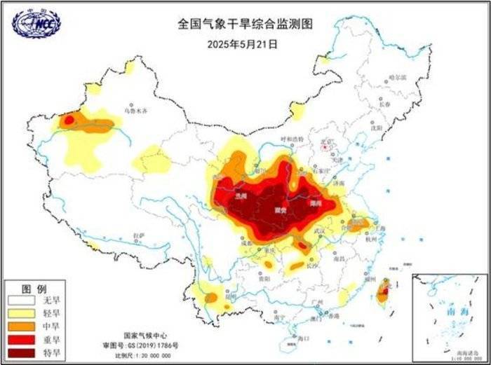 气象干旱黄色预警：陕西河南甘肃等部分地区达特旱级别